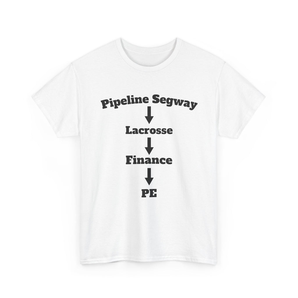 Lacrosse to Finance Tee — "Pipeline Segway Lacrosse Finance PE" Career Path T-Shirt