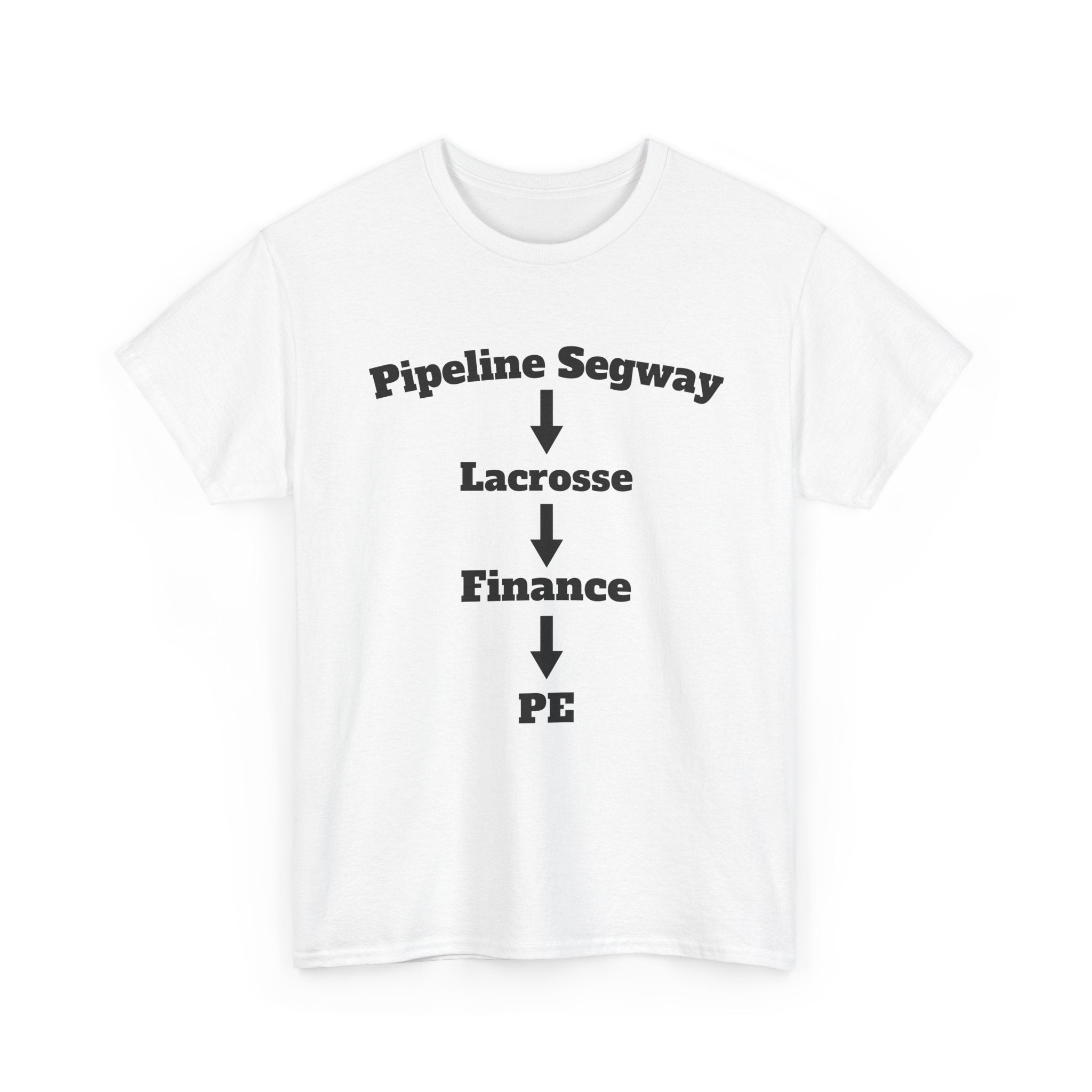 Lacrosse to Finance Tee — "Pipeline Segway Lacrosse Finance PE" Career Path T-Shirt